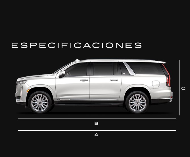 Especificaciones y medidas de Cadillac Escalade 2023